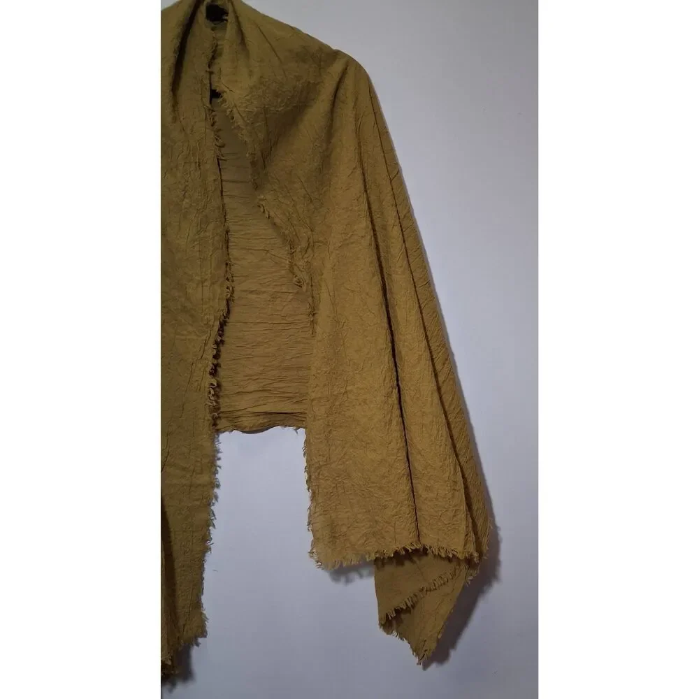 Cos womens mustard yellow crinkled scarf wrap spring summer cotton